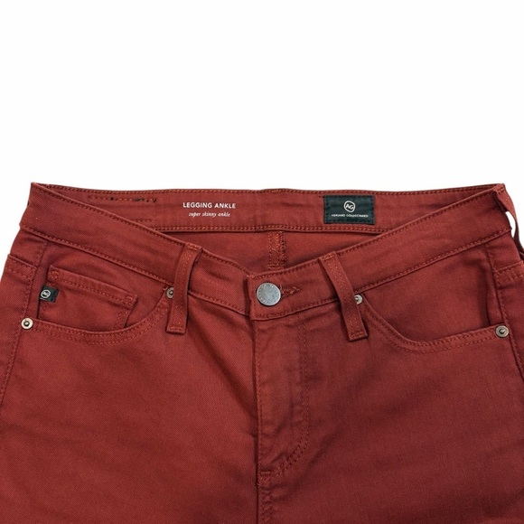 AG Adriano Goldschmied Super Skinny Ankle Jeans – Burgundy - Size 25 - Picture 5 of 10